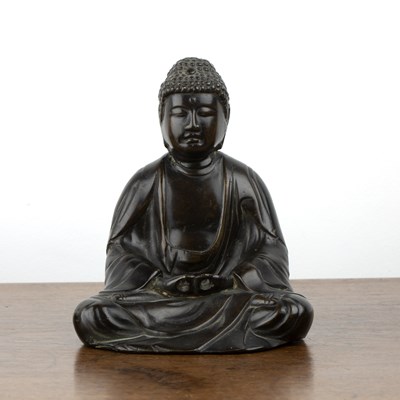 Lot 375 - Bronze figure of Buddha Chinese seated in...