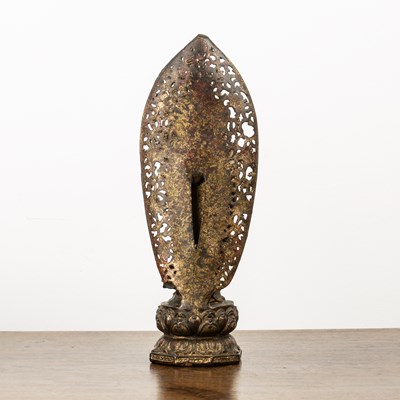 Lot 374 - Gilt bronze figure of Guanyin Chinese standing...