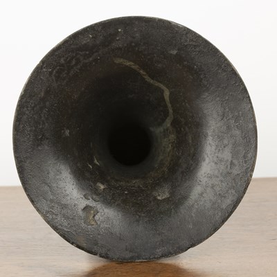 Lot 379 - Bronze and fluted gu vase Chinese of archaic...