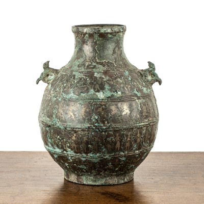 Lot 370 - Bronze wine jar (hu) Chinese, Warring States...