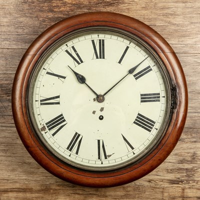 Lot 208 - Edwardian or later dial clock in mahogany case...