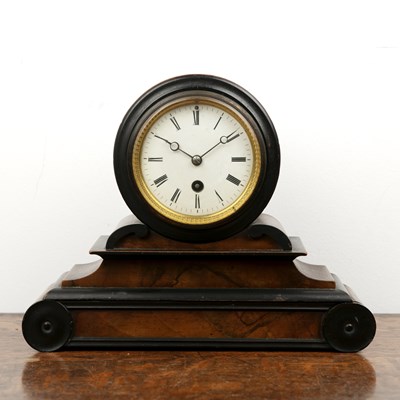 Lot 207 - Victorian drum cased mantel clock in walnut...