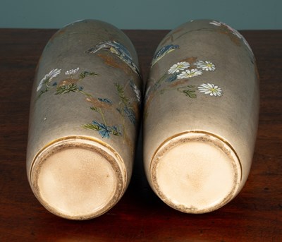 Lot 83 - A pair of Japanese Satsuma porcelain vases