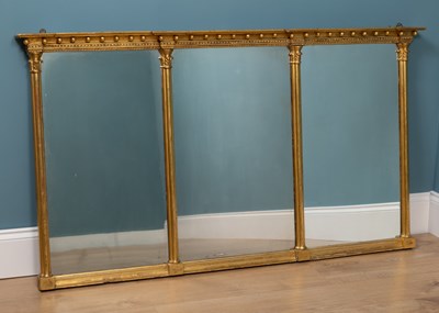 Lot 243 - A 19th century rectangular Corinthian-style overmantel gilt mirror