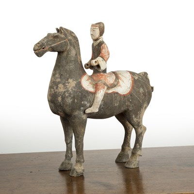 Lot 437 - Painted horse and rider Chinese, Han dynasty...