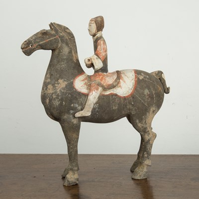 Lot 437 - Painted horse and rider Chinese, Han dynasty...