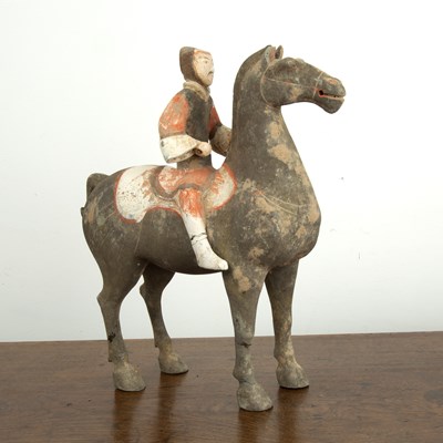 Lot 437 - Painted horse and rider Chinese, Han dynasty...