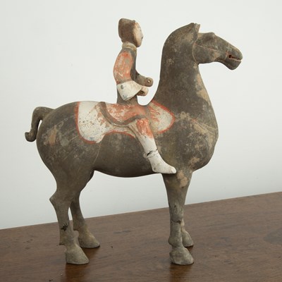 Lot 437 - Painted horse and rider Chinese, Han dynasty...