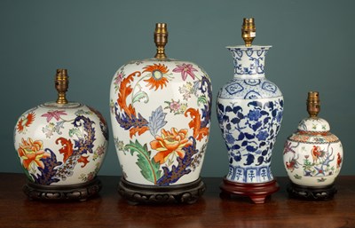 Lot 199 - A group of four Chinese table lamps