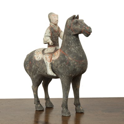 Lot 440 - Painted horse and rider Chinese, Han dynasty...