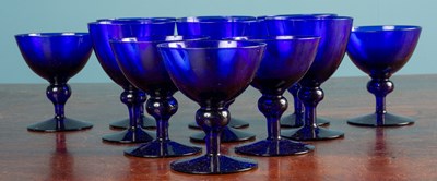 Lot 454 - A collection of Denby stoneware; together with a group of eleven blue wine glasses