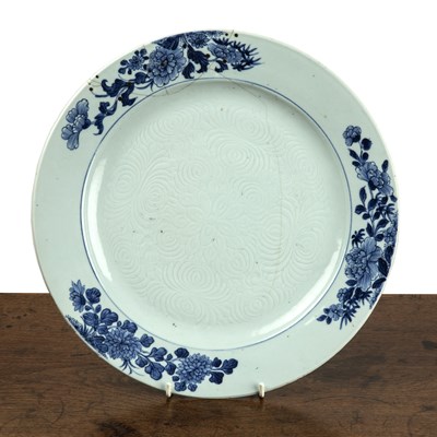 Lot 443 - Blue and white porcelain charger Chinese,...