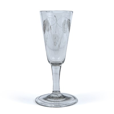 Lot 351 - An 18th century ale glass with engraved...