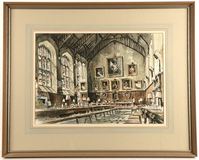 Lot 227 - John Hoar (b.1947) Exeter College dining hall,...