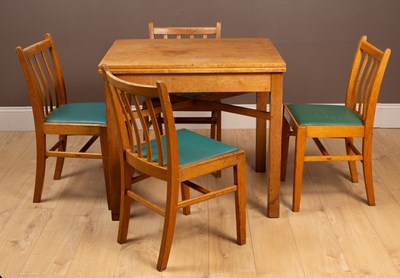 Lot 157 - A 'Utility' fold over dining table and chairs