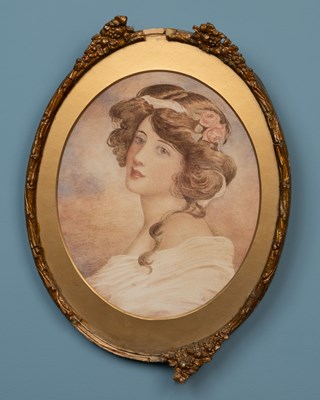 Lot 115 - A portrait of an Edwardian young woman