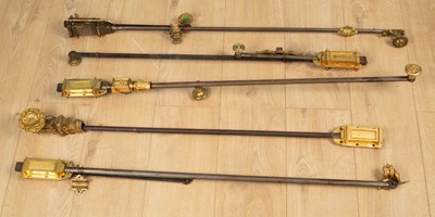 Lot 112 - A collection of five French gilt detail metal door bolts