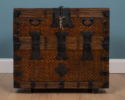 Lot 418 - A Korean rattan chest