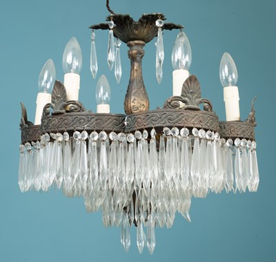 Lot 579 - A pair of neoclassical design chandeliers or electroliers