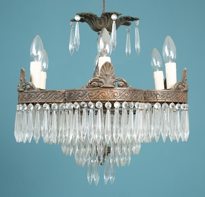Lot 579 - A pair of neoclassical design chandeliers or electroliers