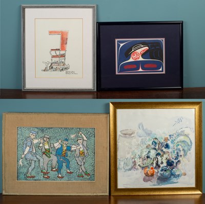 Lot 469 - Jovan Obican (French b.1918-d.1986), dancing figures; and three other pictures