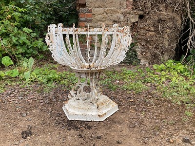Lot 1345 - A Victorian white painted cast iron jardiniere or planter frame