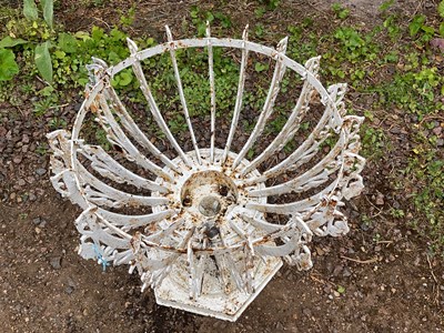 Lot 1345 - A Victorian white painted cast iron jardiniere or planter frame
