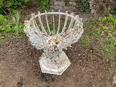 Lot 1345 - A Victorian white painted cast iron jardiniere or planter frame