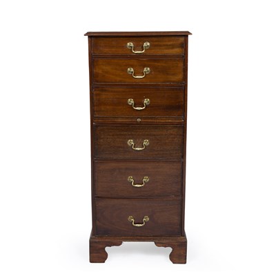 Lot 240 - A 19th century mahogany tall chest of six...