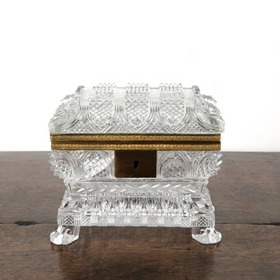 Lot 439 - French Charles X style glass casket or coffin...