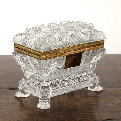 Lot 439 - French Charles X style glass casket or coffin...