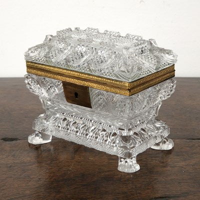 Lot 439 - French Charles X style glass casket or coffin...