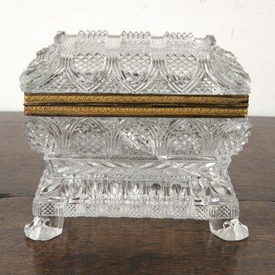 Lot 439 - French Charles X style glass casket or coffin...