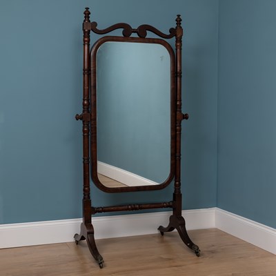 Lot 503 - A 19th century mahogany cheval mirror