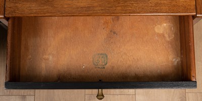 Lot 382 - A pair of hardwood and ebonised G Plan bedside tables
