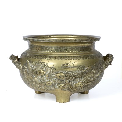 Lot 360 - A 19th century Japanese gilt metal urn or...