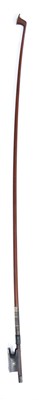 Lot 363 - A white metal mounted German violin bow by...