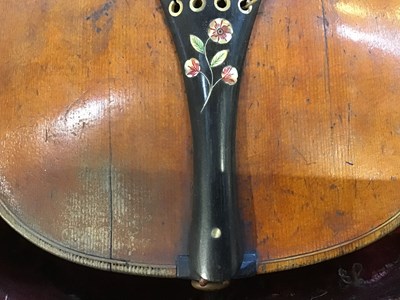 Lot 362 - An antique continental violin with a single...