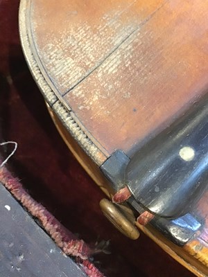 Lot 362 - An antique continental violin with a single...