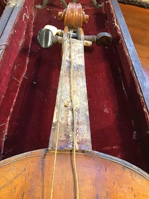 Lot 362 - An antique continental violin with a single...