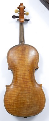 Lot 362 - An antique continental violin with a single...