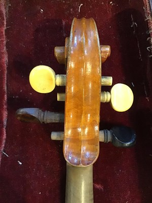 Lot 362 - An antique continental violin with a single...