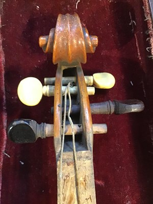 Lot 362 - An antique continental violin with a single...