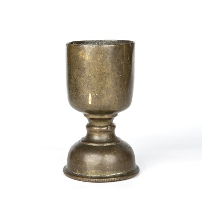 Lot 359 - An 18th century bronze chalice, probably...