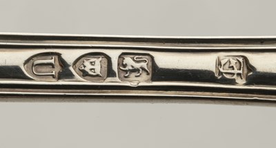 Lot 288 - Part-silver canteen of King's pattern cutlery...