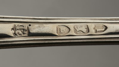 Lot 288 - Part-silver canteen of King's pattern cutlery...