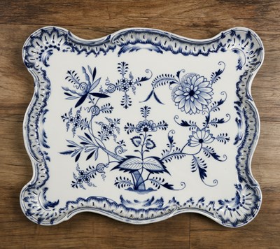 Lot 345 - Meissen porcelain tray 19th Century, with...