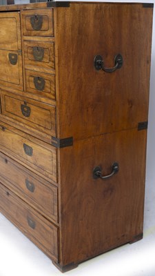 Lot 134 - A George III teak and camphor wood campaign...