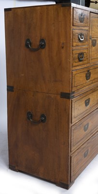 Lot 134 - A George III teak and camphor wood campaign...