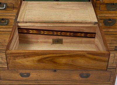 Lot 134 - A George III teak and camphor wood campaign...
